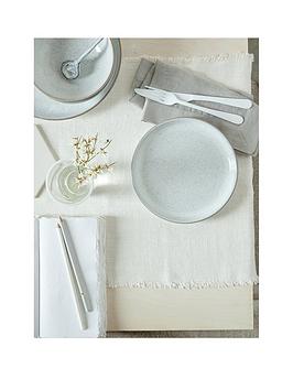 Product photograph of Denby White Speckle Set Of 4 Coupe Medium Plates from very.co.uk