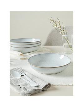 Product photograph of Denby White Speckle Set Of 4 Pasta Bowls from very.co.uk