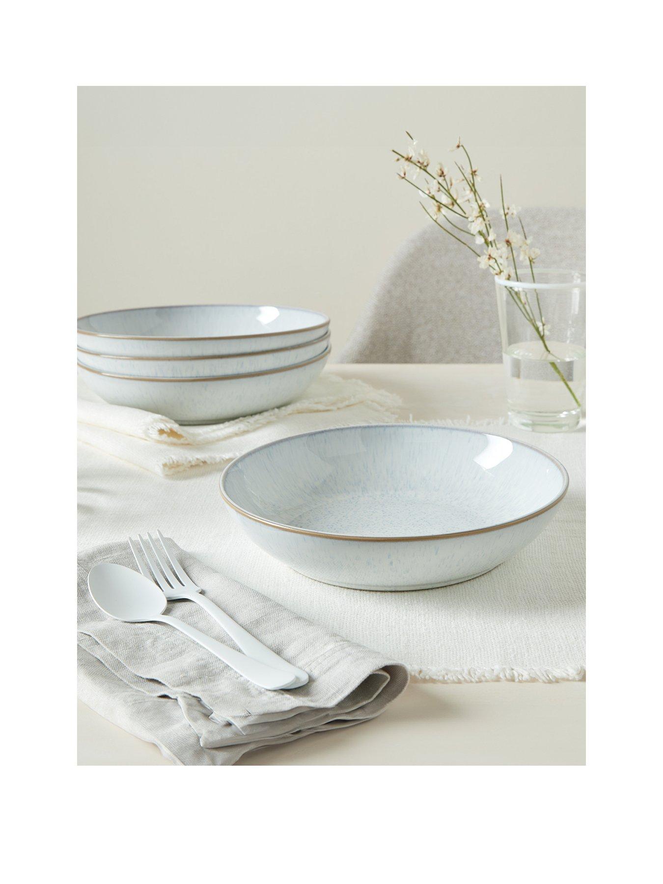 undefined White Speckle Set of 4 Coupe Pasta Bowls