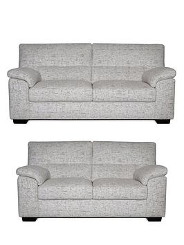 Product photograph of Very Home Danielle Fabric 3 Seater 2 Seater Sofa Set - Natural Buy And Save from very.co.uk