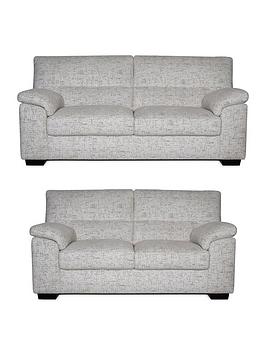 Product photograph of Very Home Danielle Fabric 3 Seater 2 Seater Sofa Set - Natural Buy And Save from very.co.uk