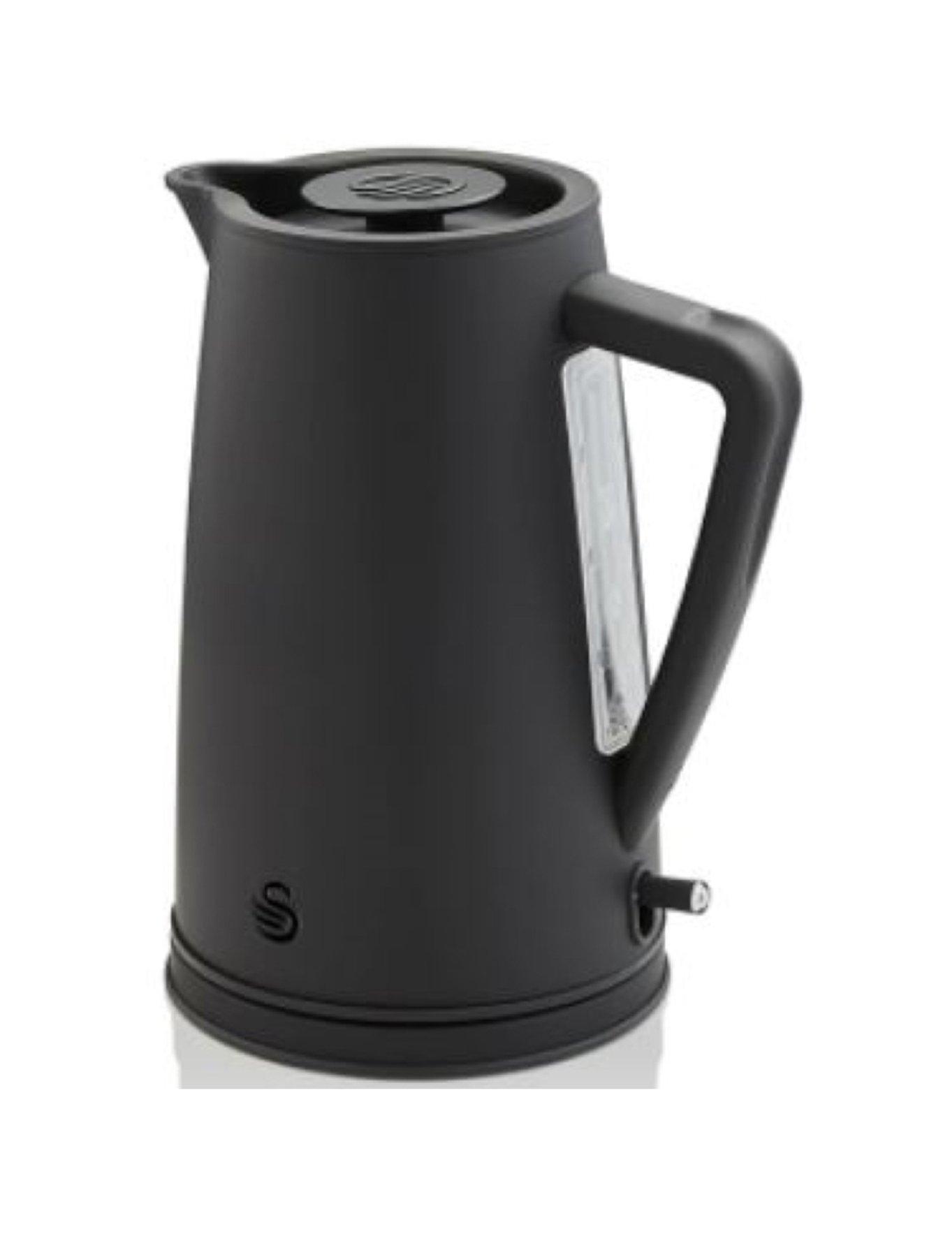 Product photograph of Swan Stealth 1 7l Kettle - Black from very.co.uk