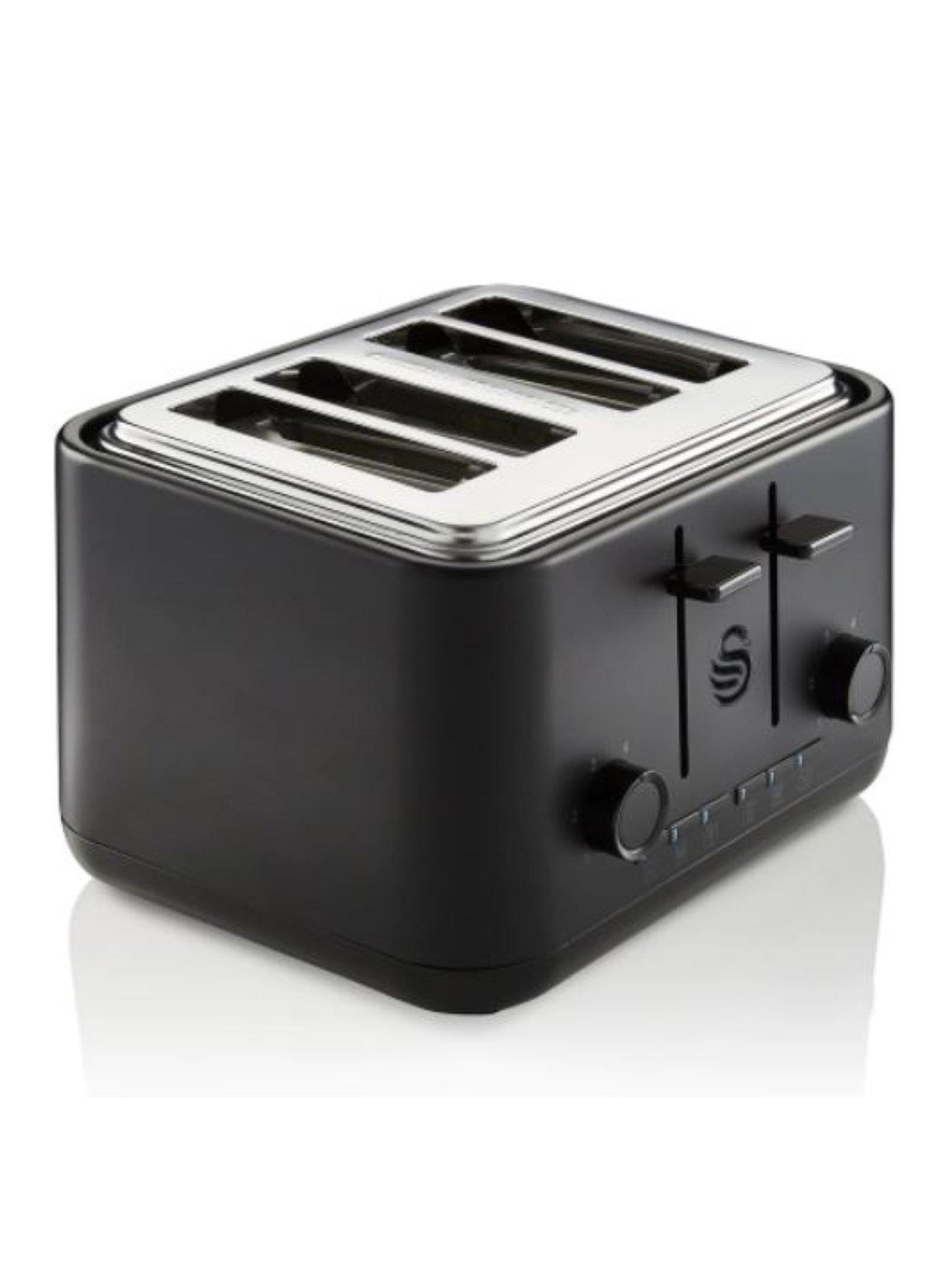 Product photograph of Swan Stealth 4-slice Toaster - Black from very.co.uk