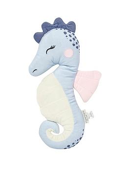 Product photograph of Chapter B Kids Club Kids Club Seahorse Cushion - Blue from very.co.uk