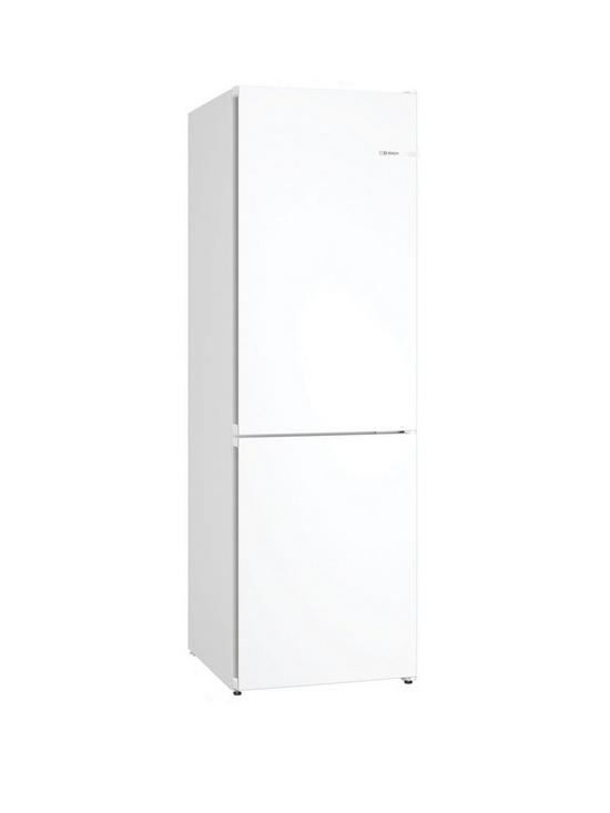 front image of bosch-series-4-kgn362wdfg-6040-frost-free-60cm-wide-fridge-freezer-white