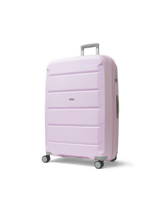 stillFront image of rock-luggage-tulum-3-piece-set-hardshell-8-wheel-spinner-lilac