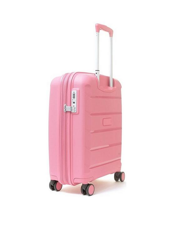 stillFront image of rock-luggage-tulum-8-wheel-hardshell-cabin-suitcase-bubblegum-pink