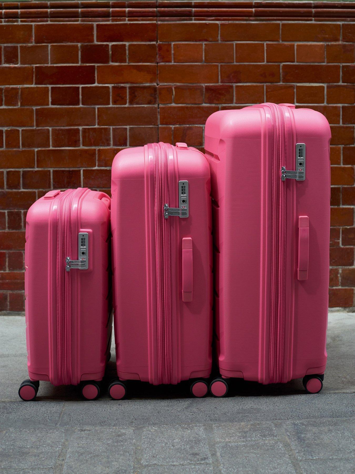 Pink hard shell cabin suitcase on sale