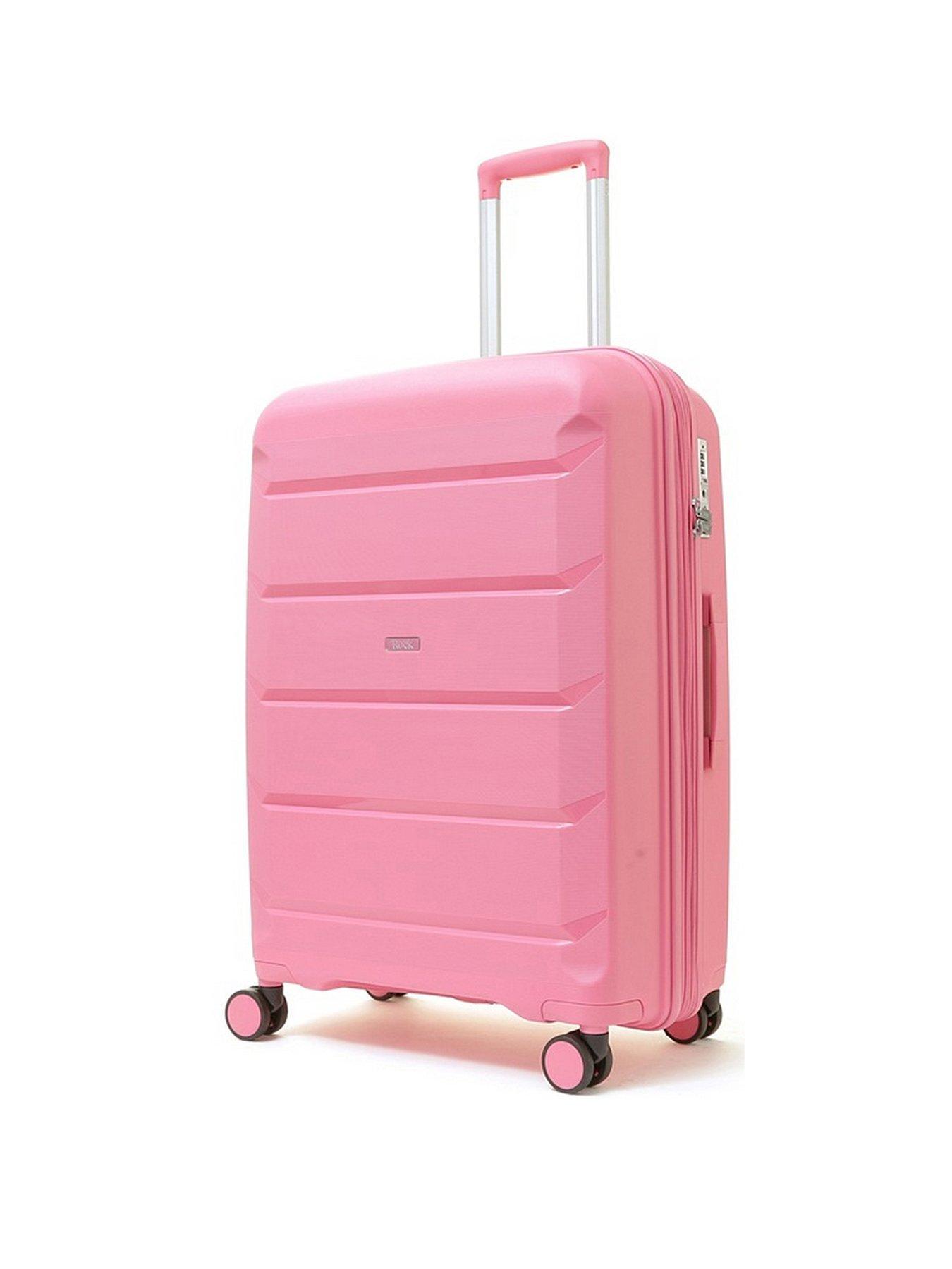 Rock Luggage Tulum 8 Wheel Hardshell Medium Suitcase Bubblegum