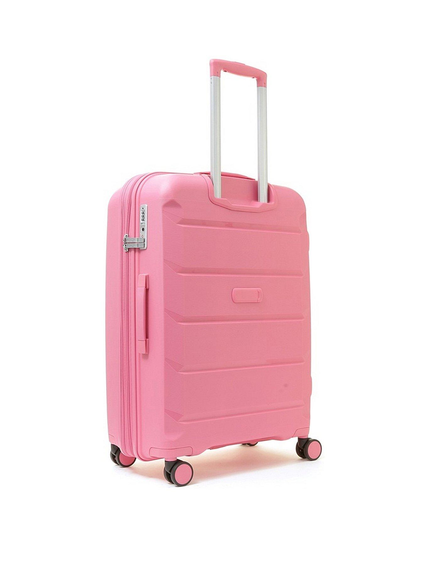 Baby pink hard store shell suitcase