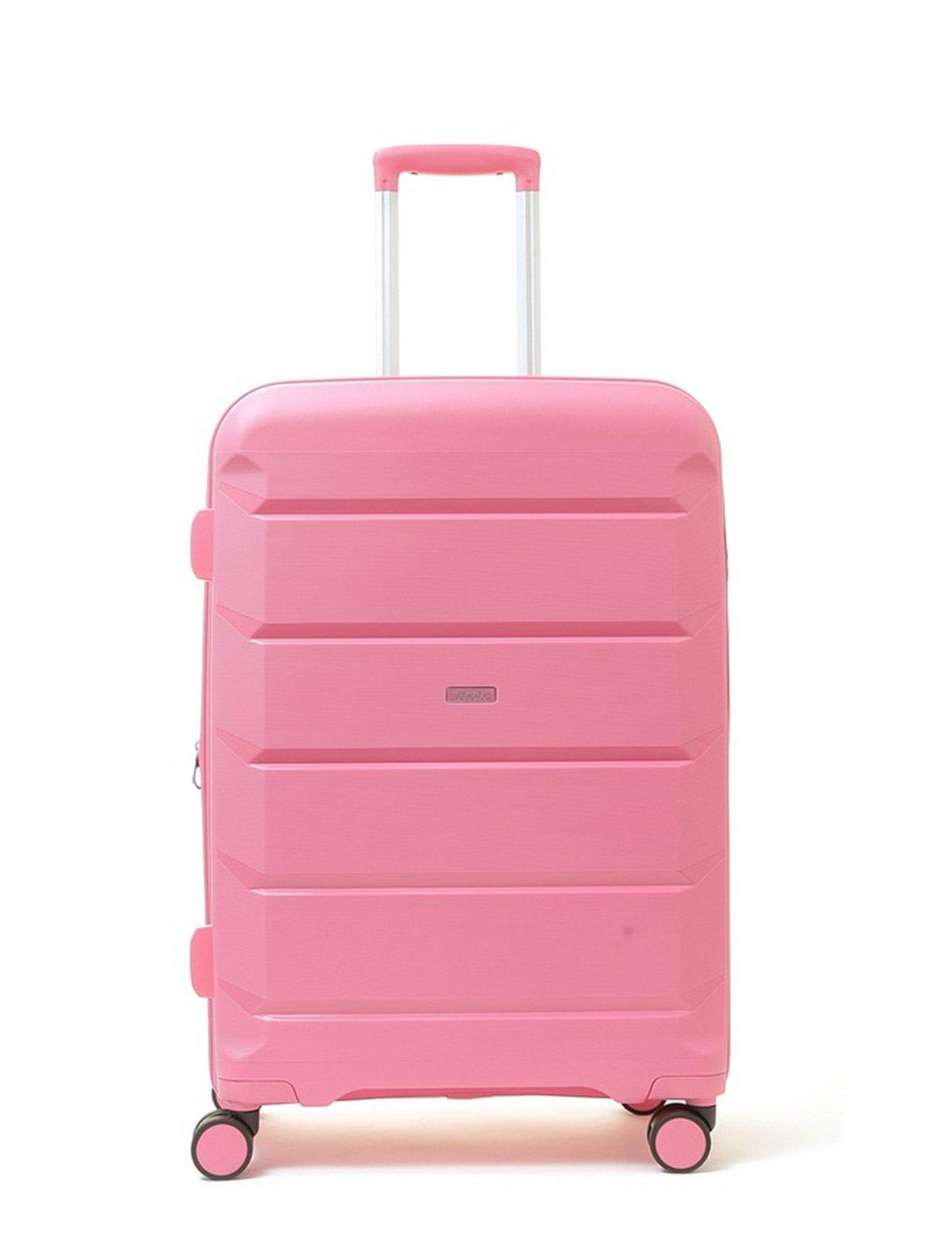 Rock Luggage Tulum 8 Wheel Hardshell Medium Suitcase Bubblegum Pink Very