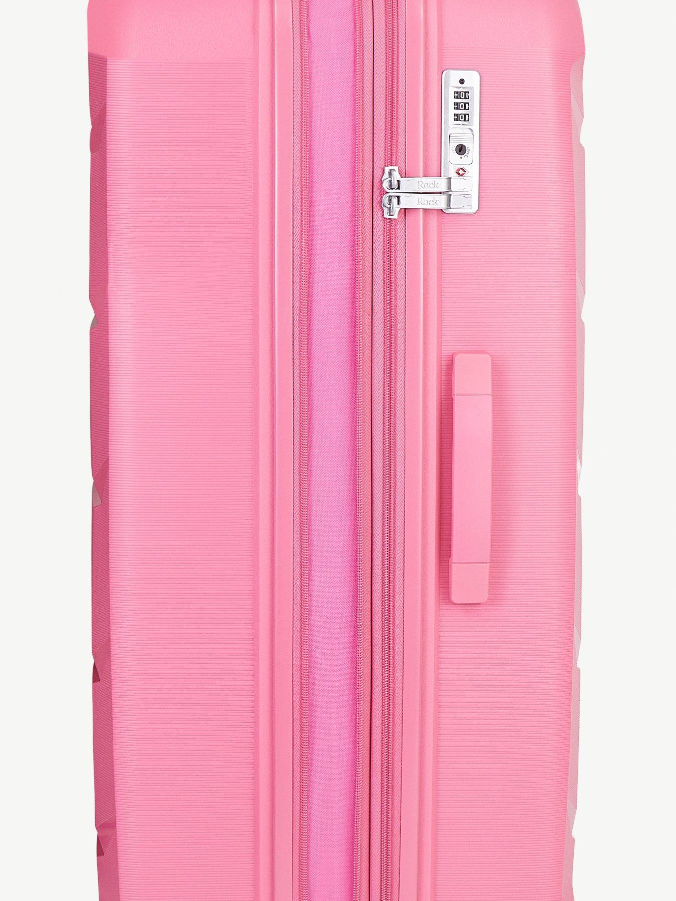 Image 5 of 7 of Rock Luggage Tulum 8 Wheel Hardshell Medium Suitcase - Bubblegum Pink