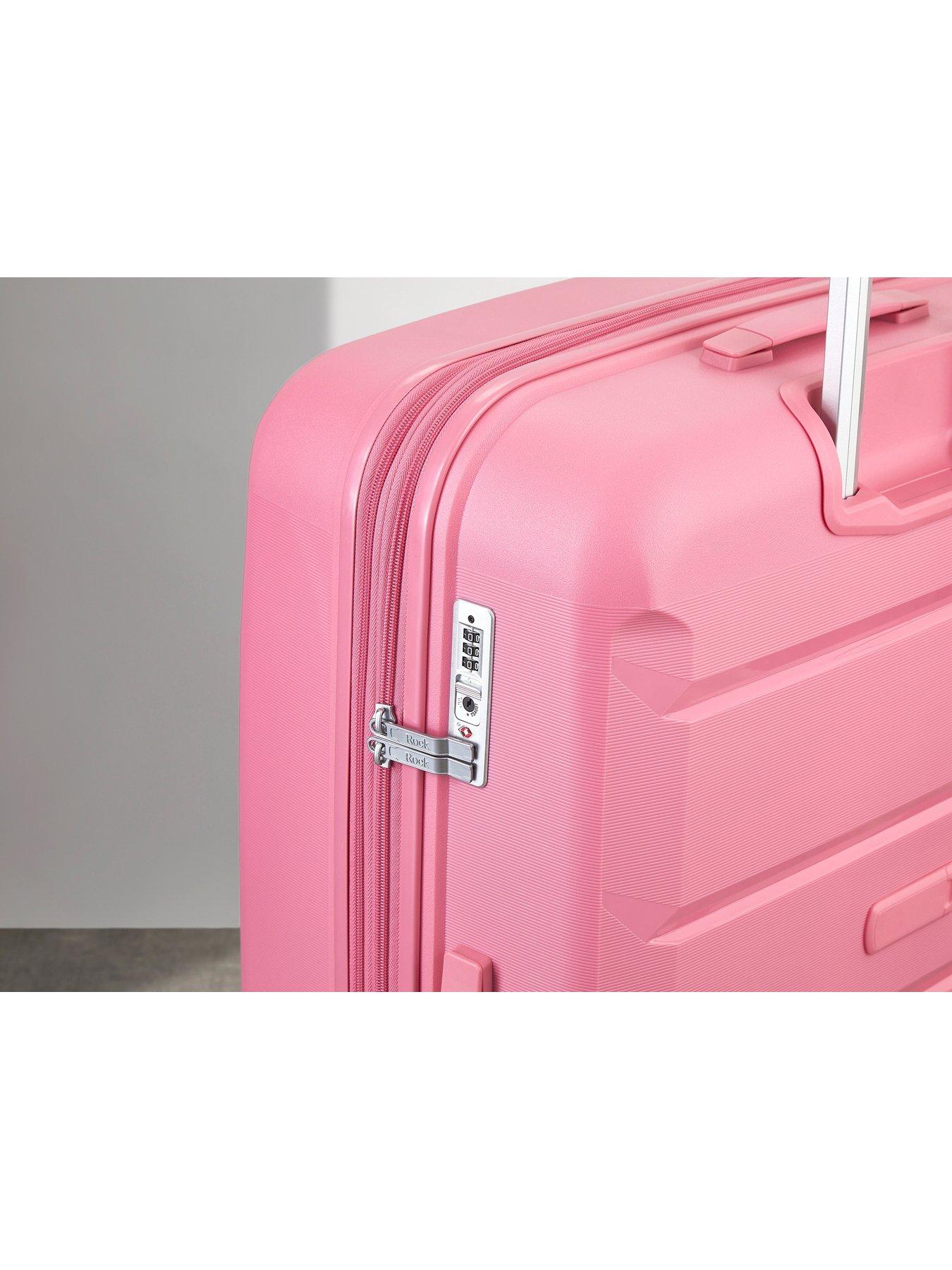Image 6 of 7 of Rock Luggage Tulum 8 Wheel Hardshell Medium Suitcase - Bubblegum Pink