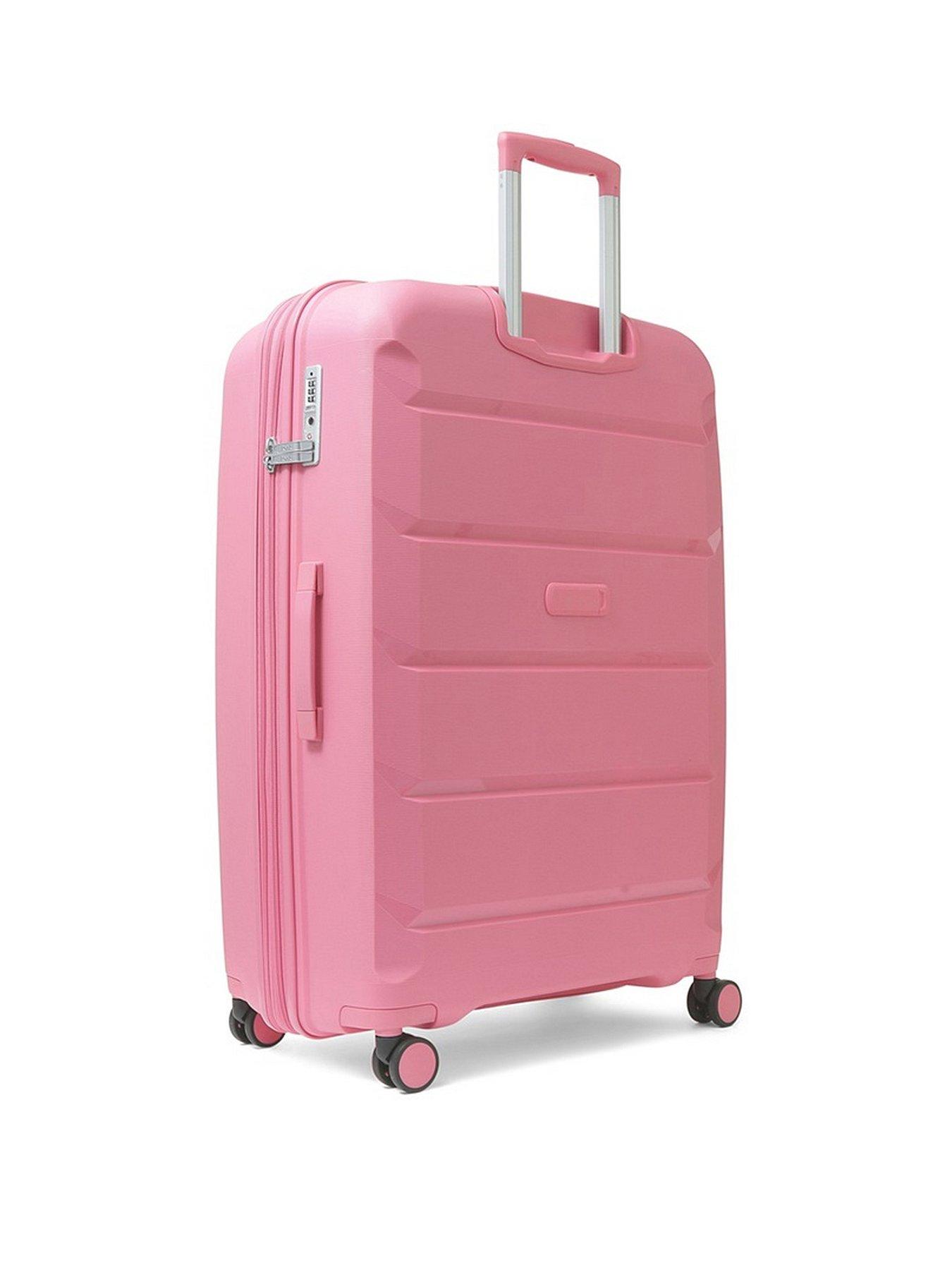 Rock Luggage Tulum 8 Wheel Hardshell Large Suitcase Bubblegum Pink Very