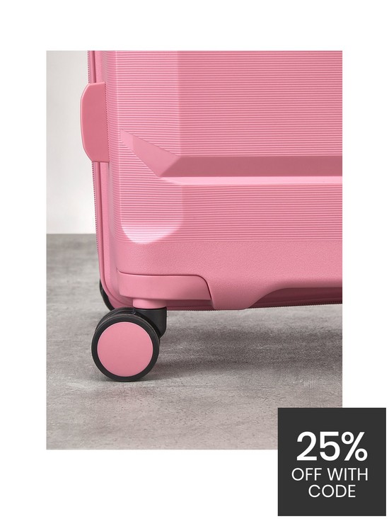 stillFront image of rock-luggage-tulum-3-piece-set-hardshell-8-wheel-spinner-bubblegum-pink