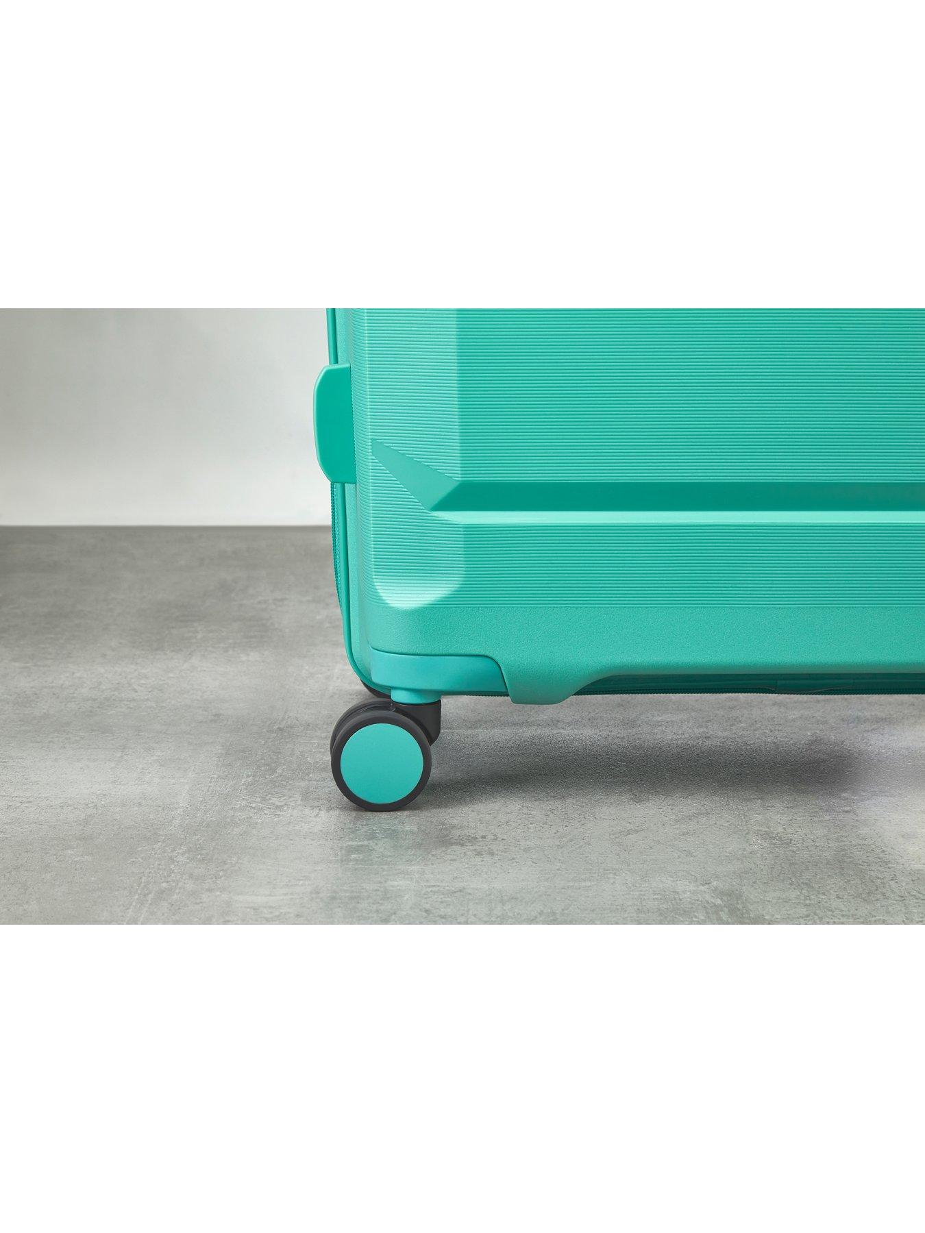 Image 3 of 7 of Rock Luggage Tulum 3 Piece Set Hardshell 8 Wheel Spinner - Turquoise