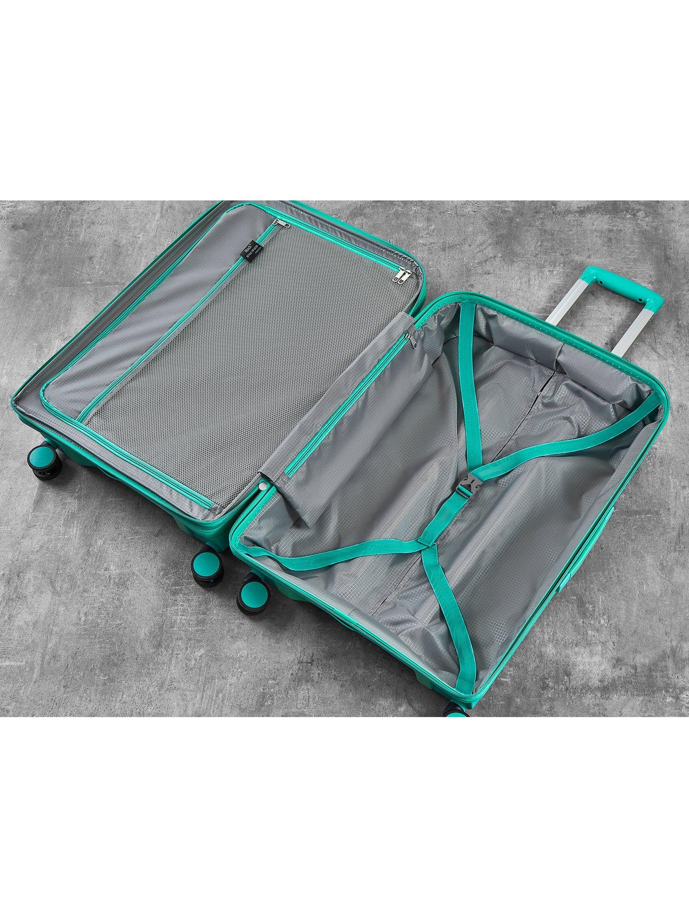 Image 4 of 7 of Rock Luggage Tulum 3 Piece Set Hardshell 8 Wheel Spinner - Turquoise