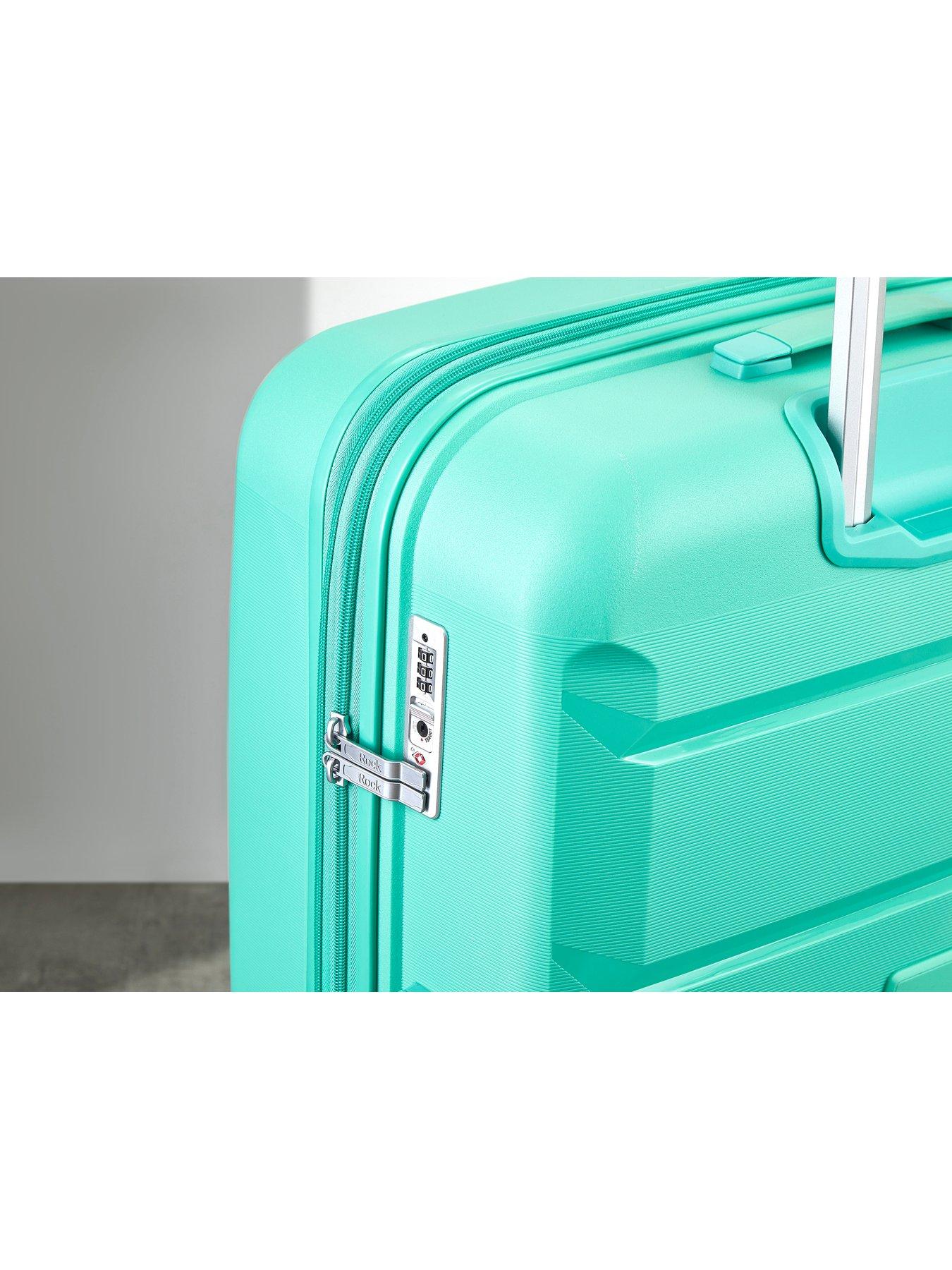 Image 5 of 7 of Rock Luggage Tulum 3 Piece Set Hardshell 8 Wheel Spinner - Turquoise