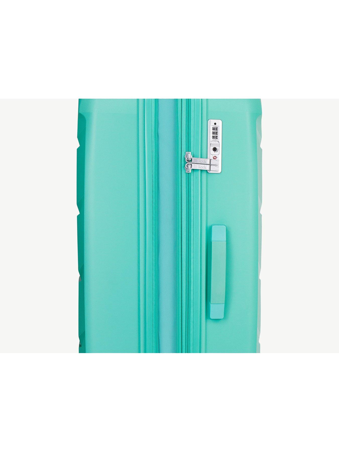 Image 6 of 7 of Rock Luggage Tulum 3 Piece Set Hardshell 8 Wheel Spinner - Turquoise
