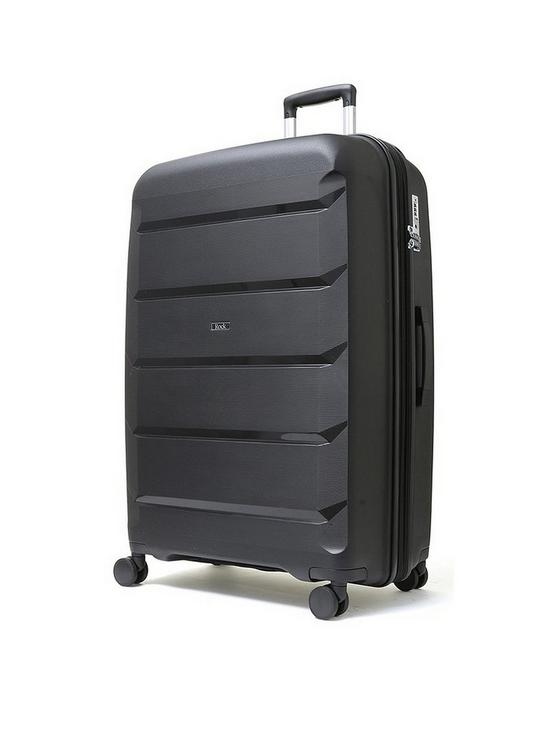 front image of rock-luggage-tulum-8-wheel-hardshell-large-suitcase-black