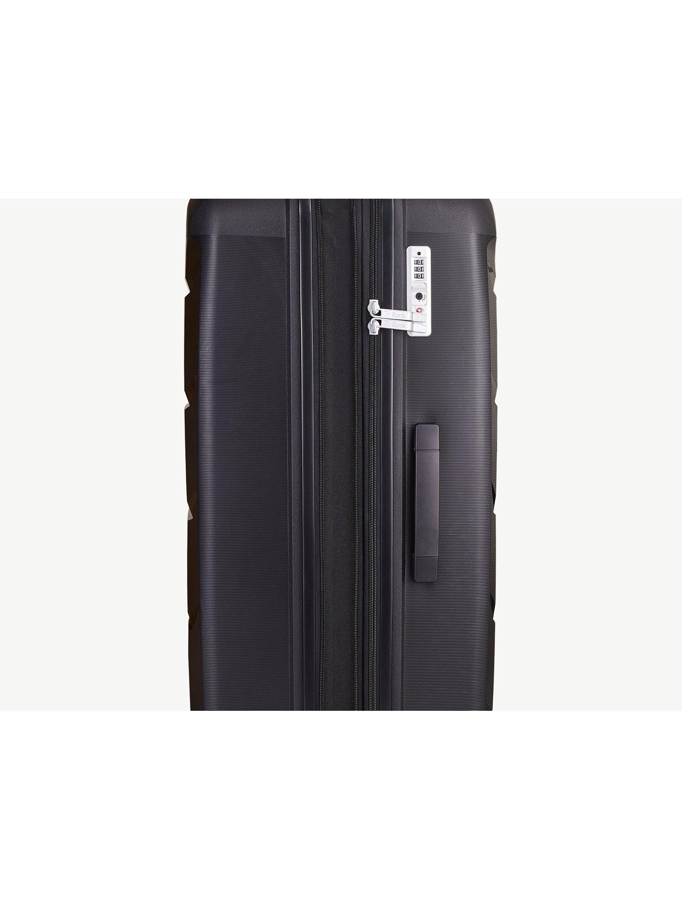 Image 4 of 6 of Rock Luggage Tulum 3 Piece Set Hardshell 8 Wheel Spinner - Black