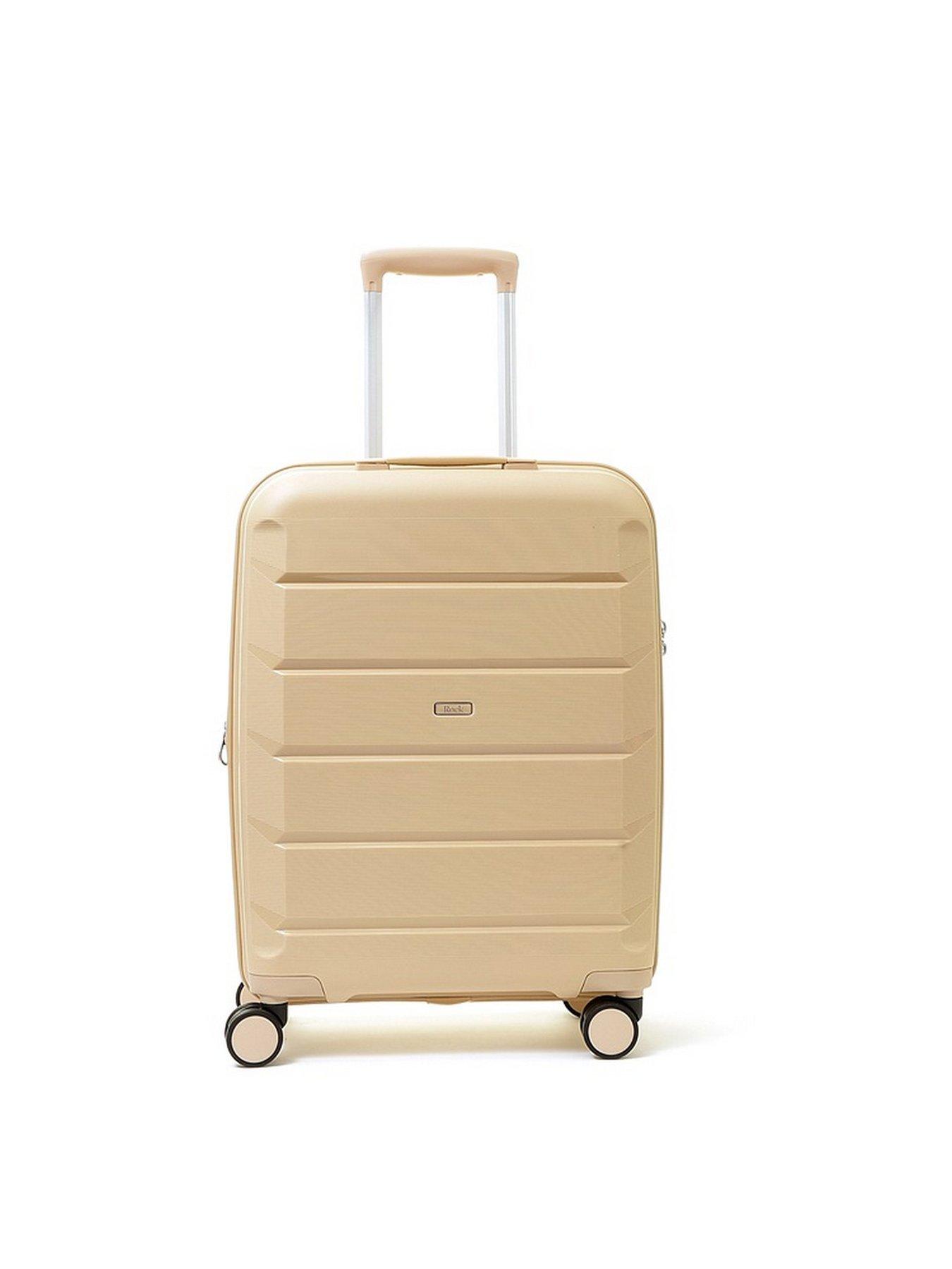 Rock Luggage Tulum 8 Wheel Hardshell Cabin Suitcase Beige very