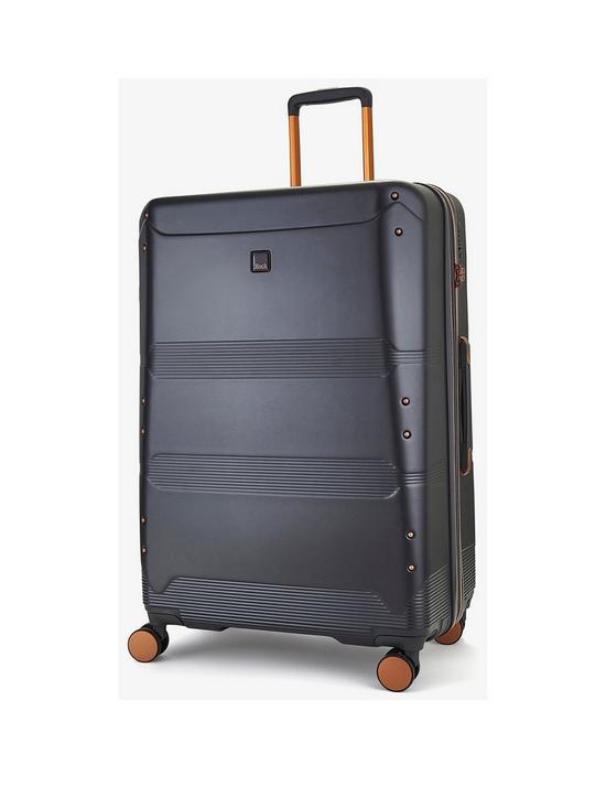 front image of rock-luggage-mayfair-8-wheel-hardshell-large-suitcase-charcoal