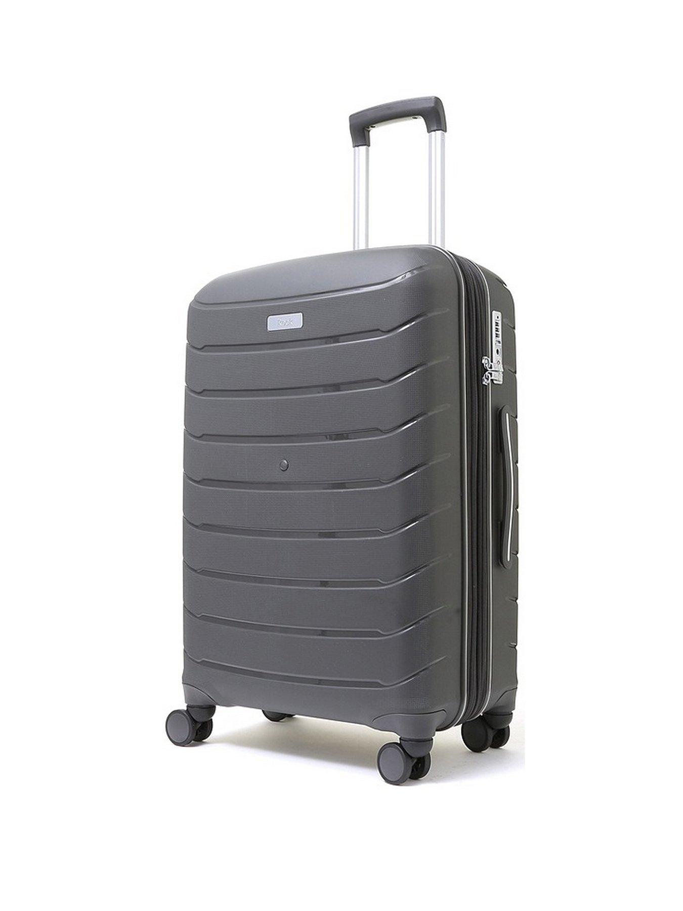 Rock Luggage Prime 8 Wheel Hardshell Medium Suitcase - Charcoal