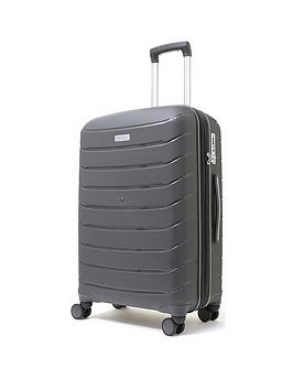 Rock Luggage Prime 8 Wheel Hardshell Medium Suitcase - Charcoal
