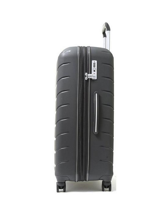 stillFront image of rock-luggage-prime-8-wheel-hardshell-large-suitcase-charcoal