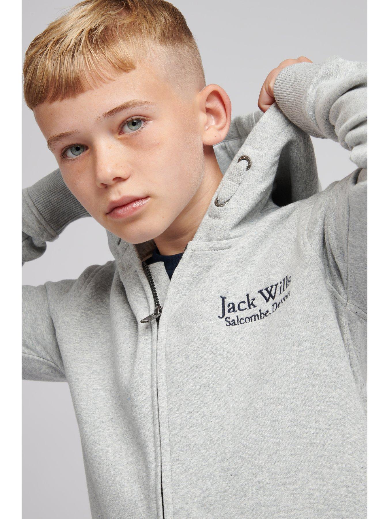 Jack wills grey zip hoodie online