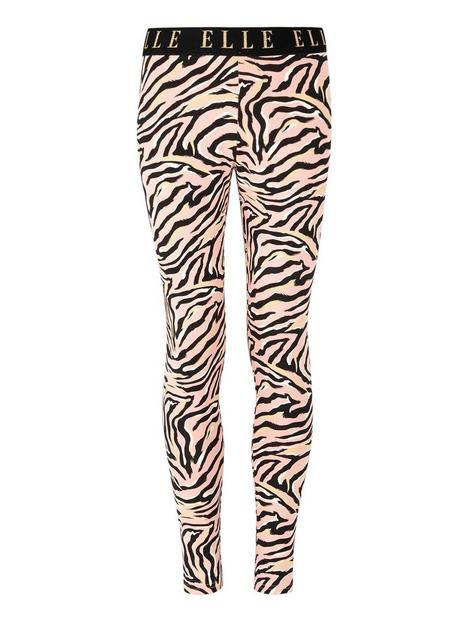 elle-girls-zebra-all-over-print-leggings-apricot-blush