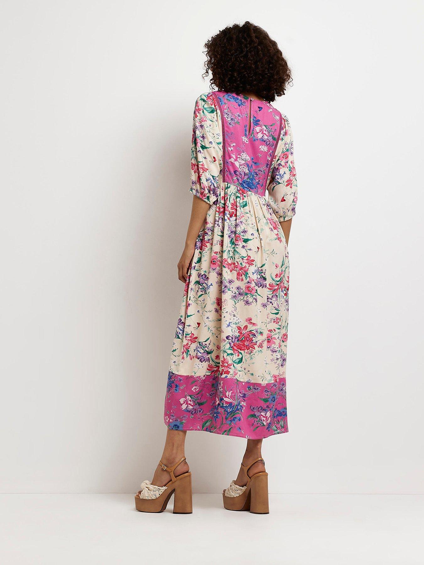 River Island Floral Mix Maxi Dress - Pink | very.co.uk