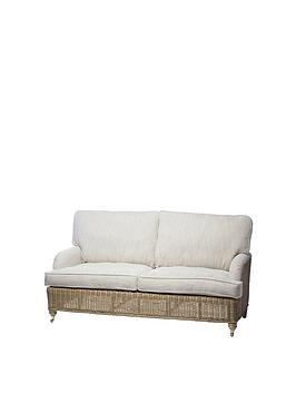 Product photograph of Desser Seville Light Oak 3 Seater Conservatory Sofa from very.co.uk