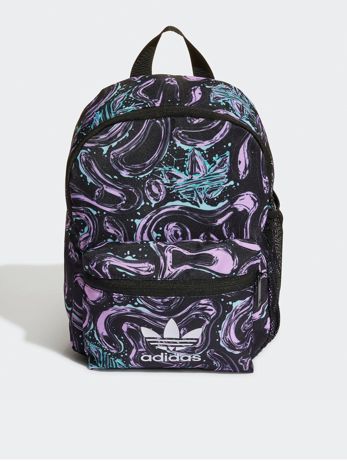 cinta letra Sui adidas Originals Children's Small Backpack - Black/Multi | very.co.uk