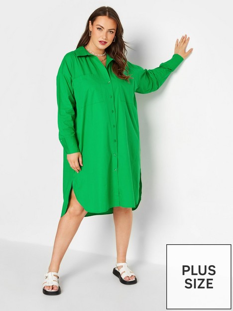 yours-midi-shirt-dress-green