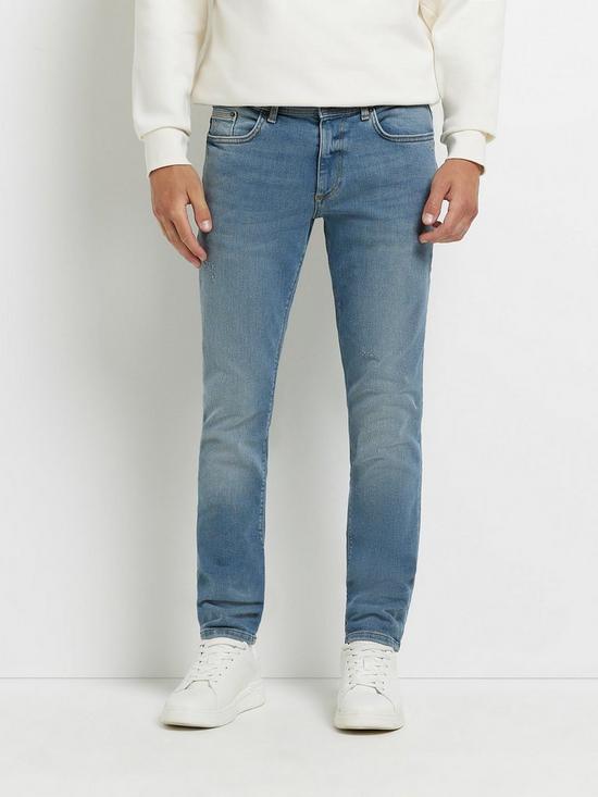 River Island Skinny Luther Jeans - Medium Blue | very.co.uk