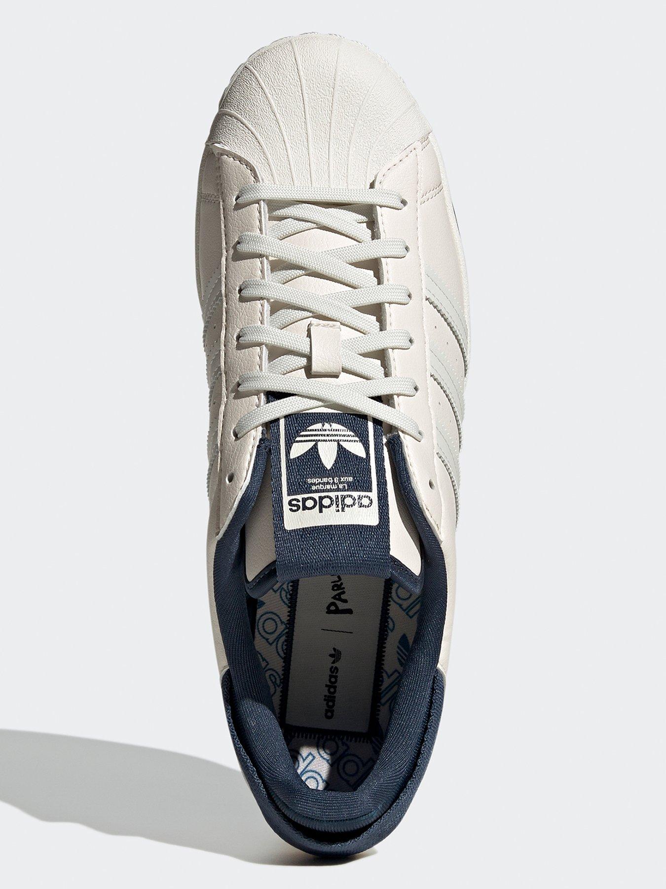 seguro tono Repegar adidas Originals Superstar Shoes - White/Blue | very.co.uk