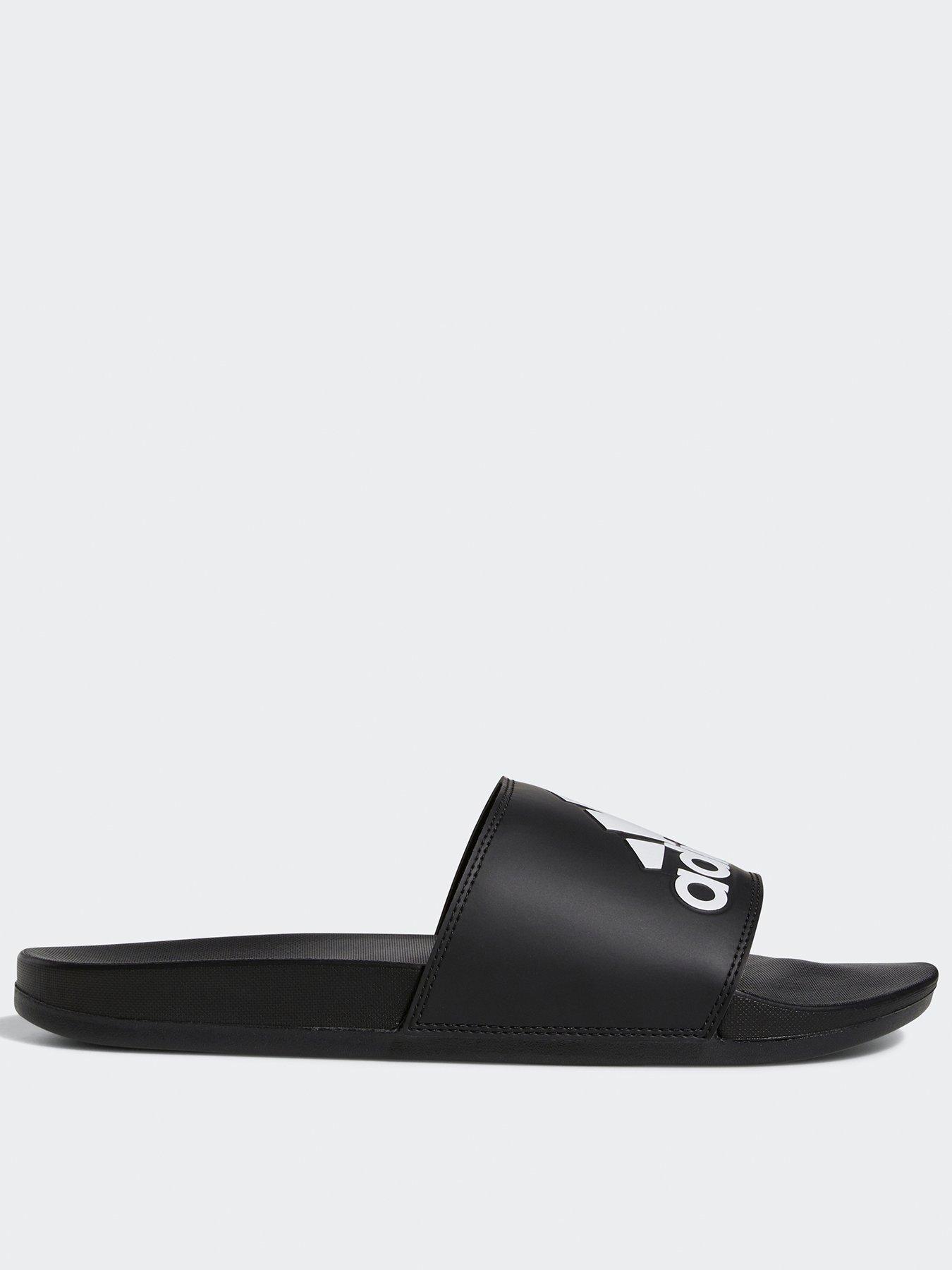 adidas Adilette Comfort Slides - Black/White | very.co.uk