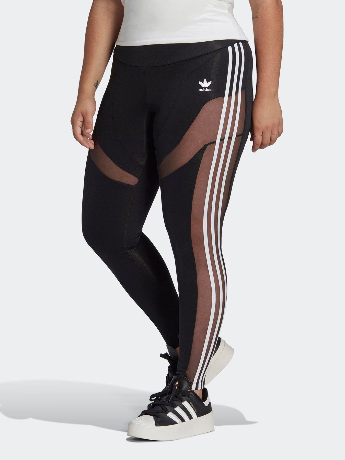 adidas Ladies' 3-Stripe Tight with Mesh, Black Women's Medium