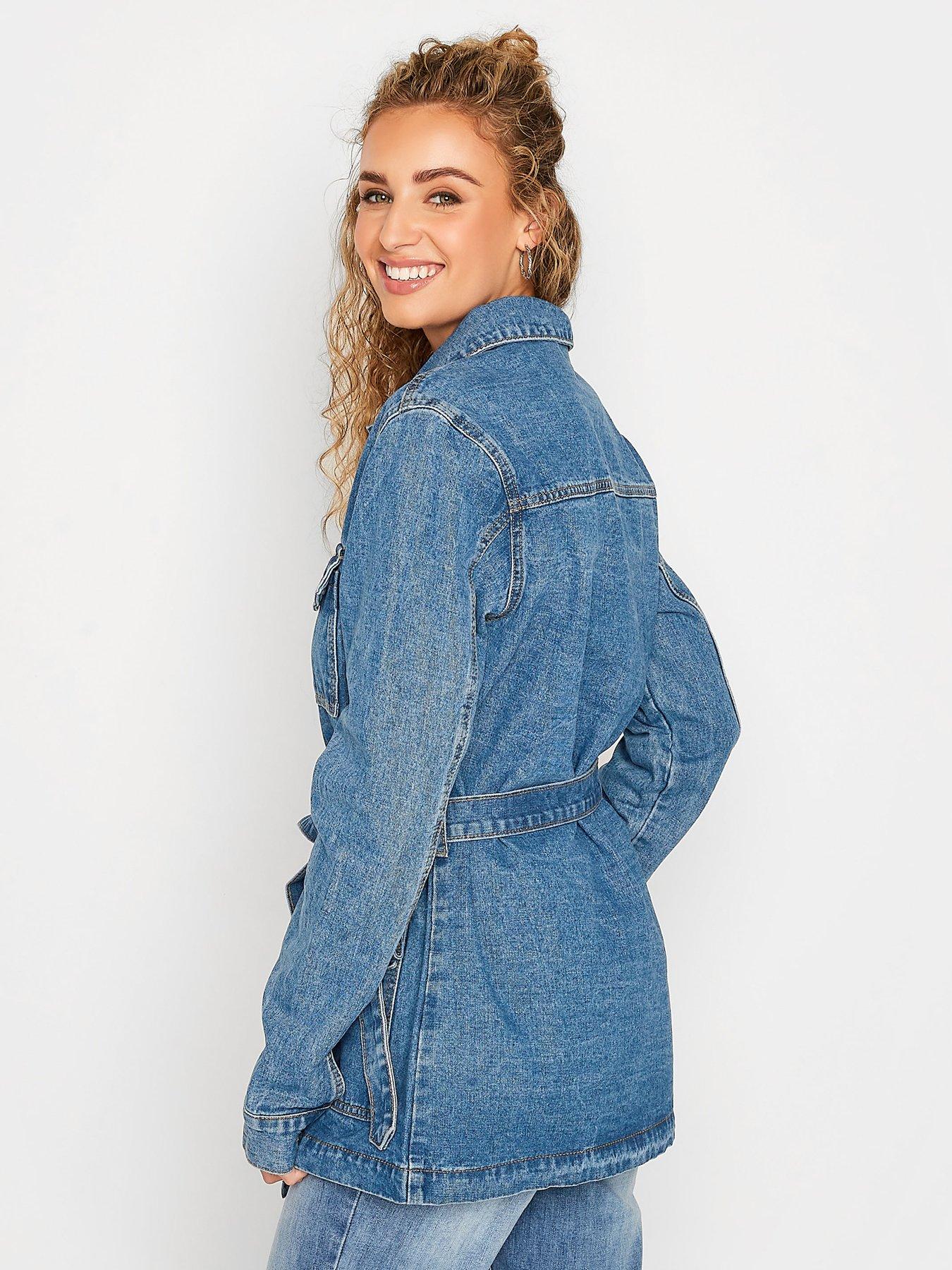 Long belted 2024 jean jacket