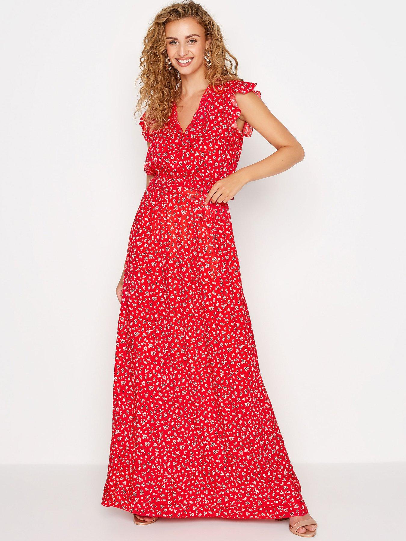 Red ditsy hot sale maxi dress