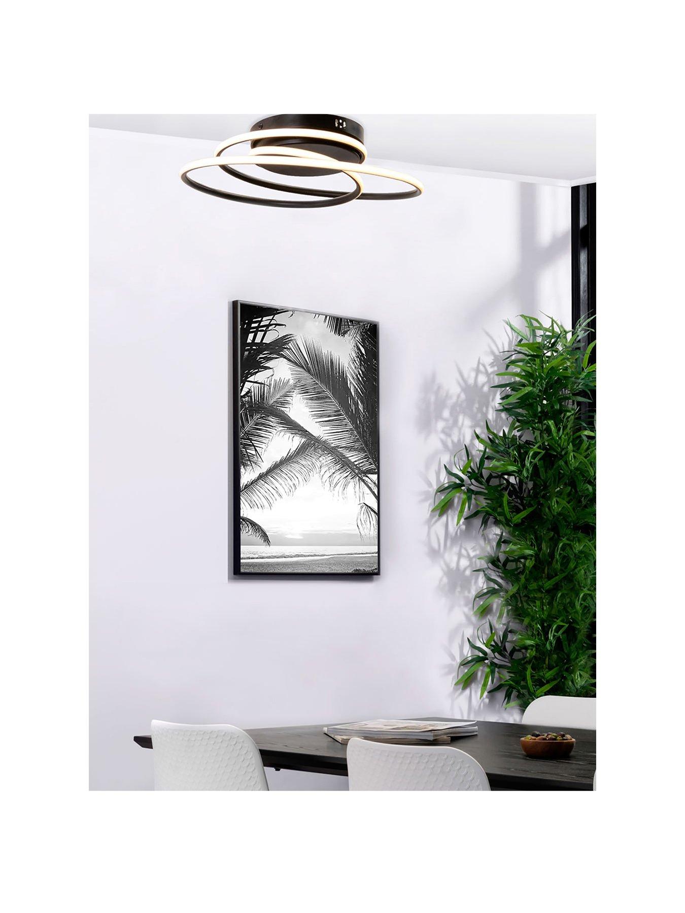 Image 1 of 6 of BHS Pei Rings LED Flush Light Fitting - Satin Black