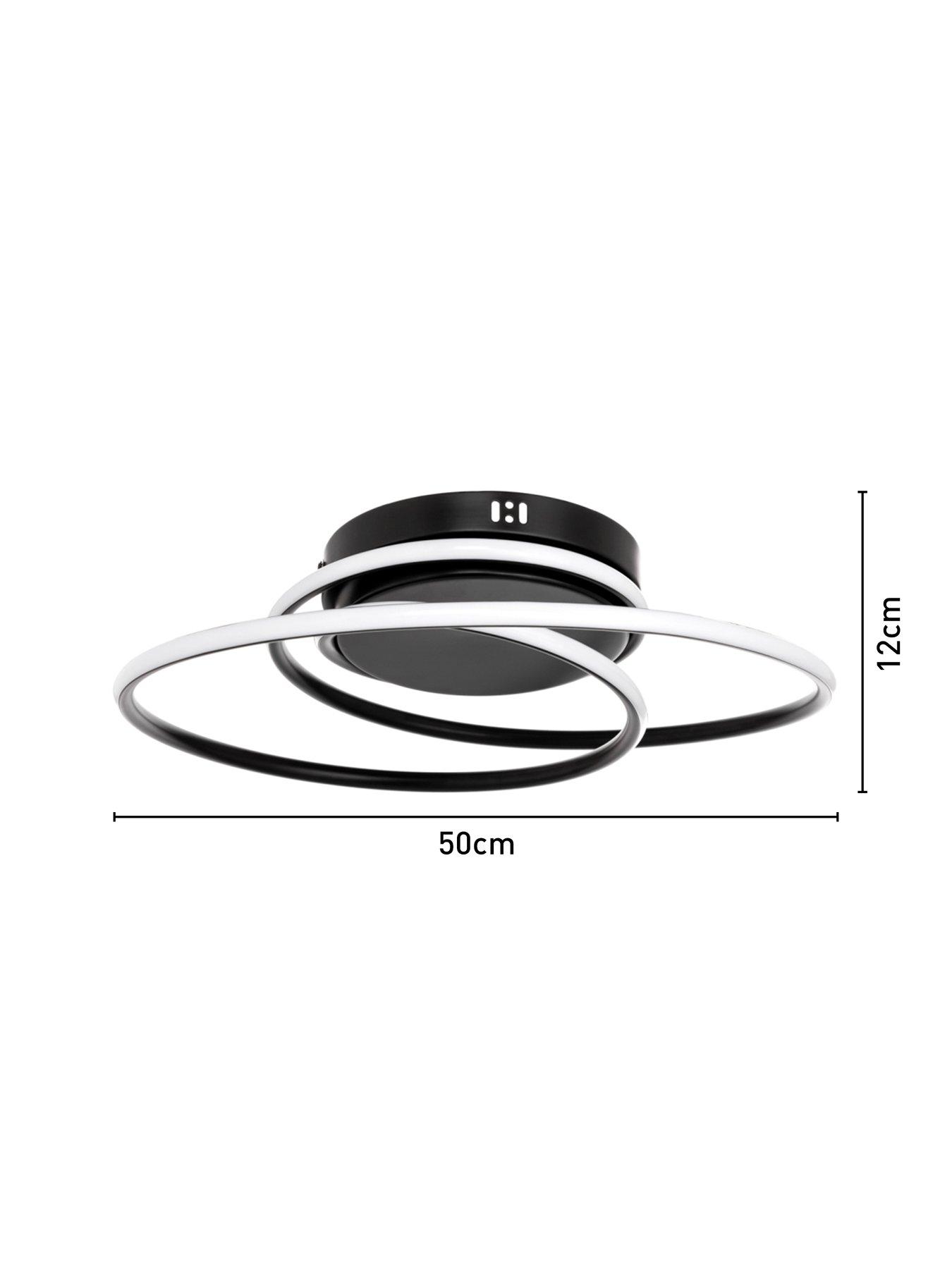 Image 6 of 6 of BHS Pei Rings LED Flush Light Fitting - Satin Black