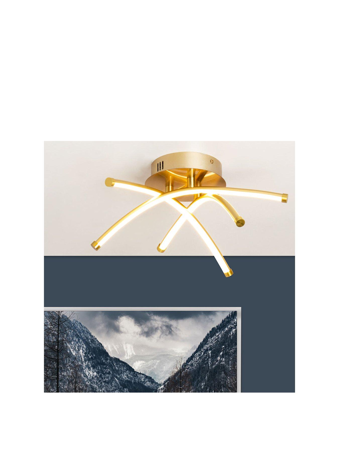 Product photograph of Bhs Aalto Led Flush Fitting - Satin Brass from very.co.uk