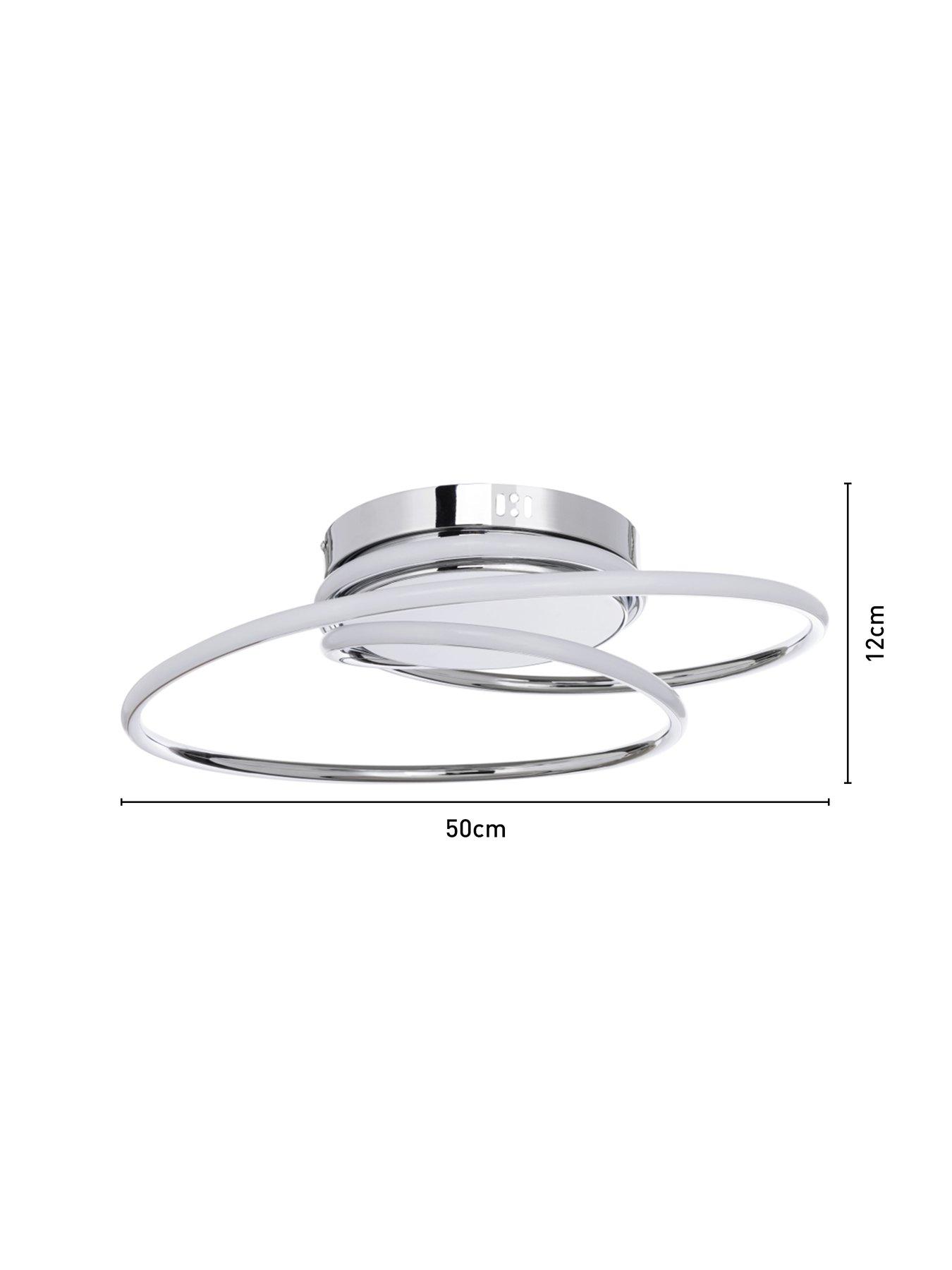BHS Pei Rings LED Flush Light Fitting - Chrome
