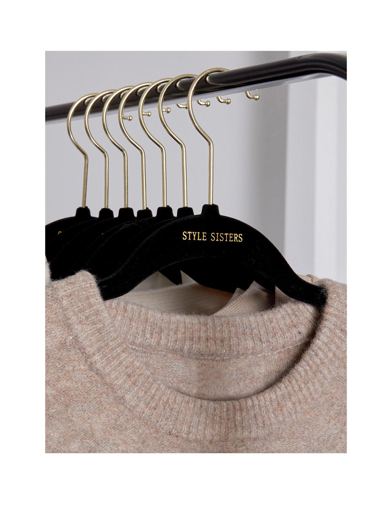 NORTHERN BROTHERS Pants Hangers with Clips, 30 Skirt Hangers with Clips  Stackable Plastic Space Saving Bulk Trouser Pack