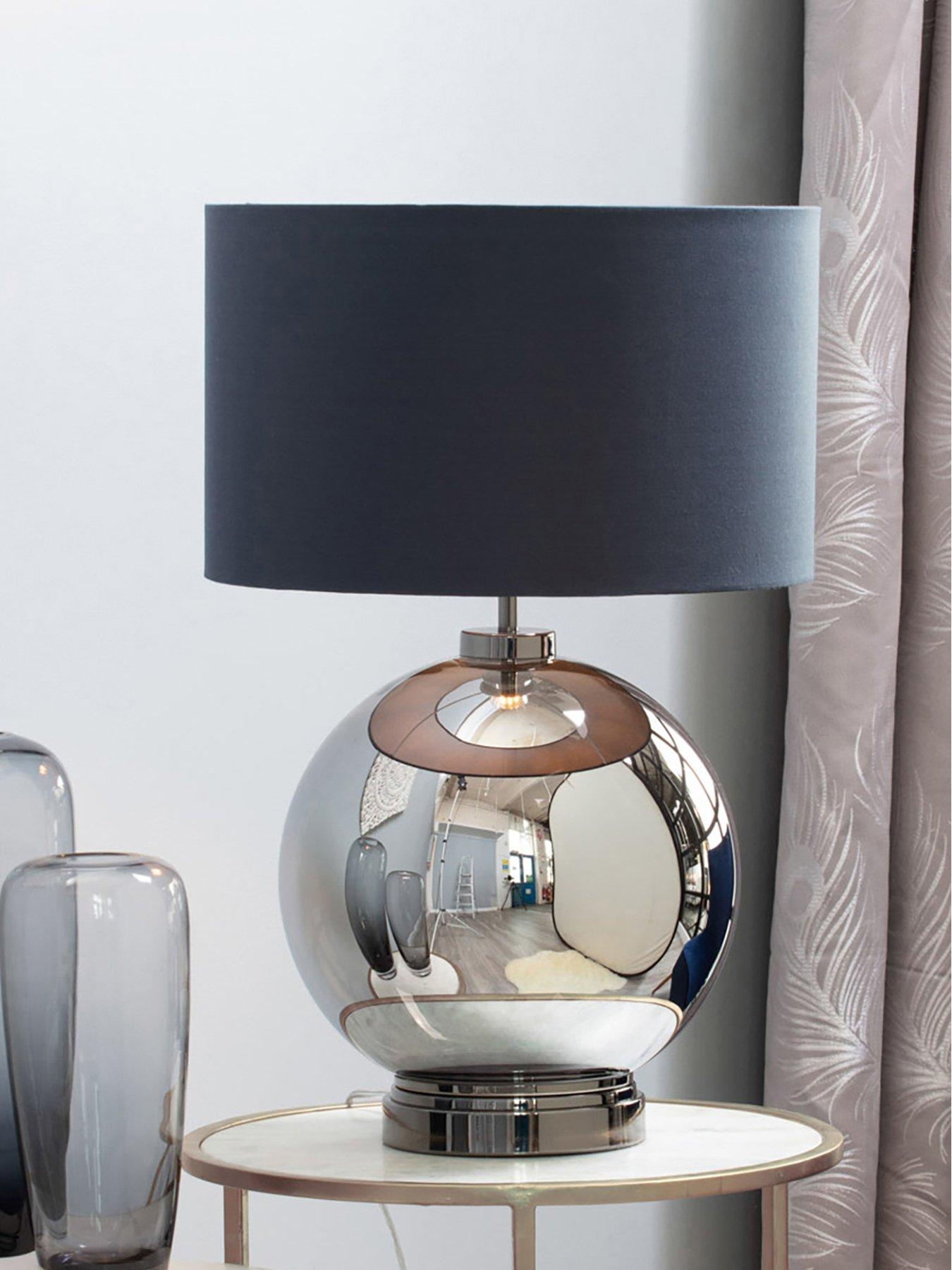 BHS Metro Large Glass Table Lamp - Black Nickel