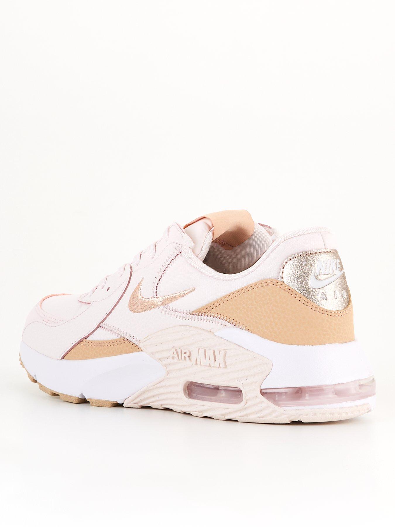 White and pink nike sales air