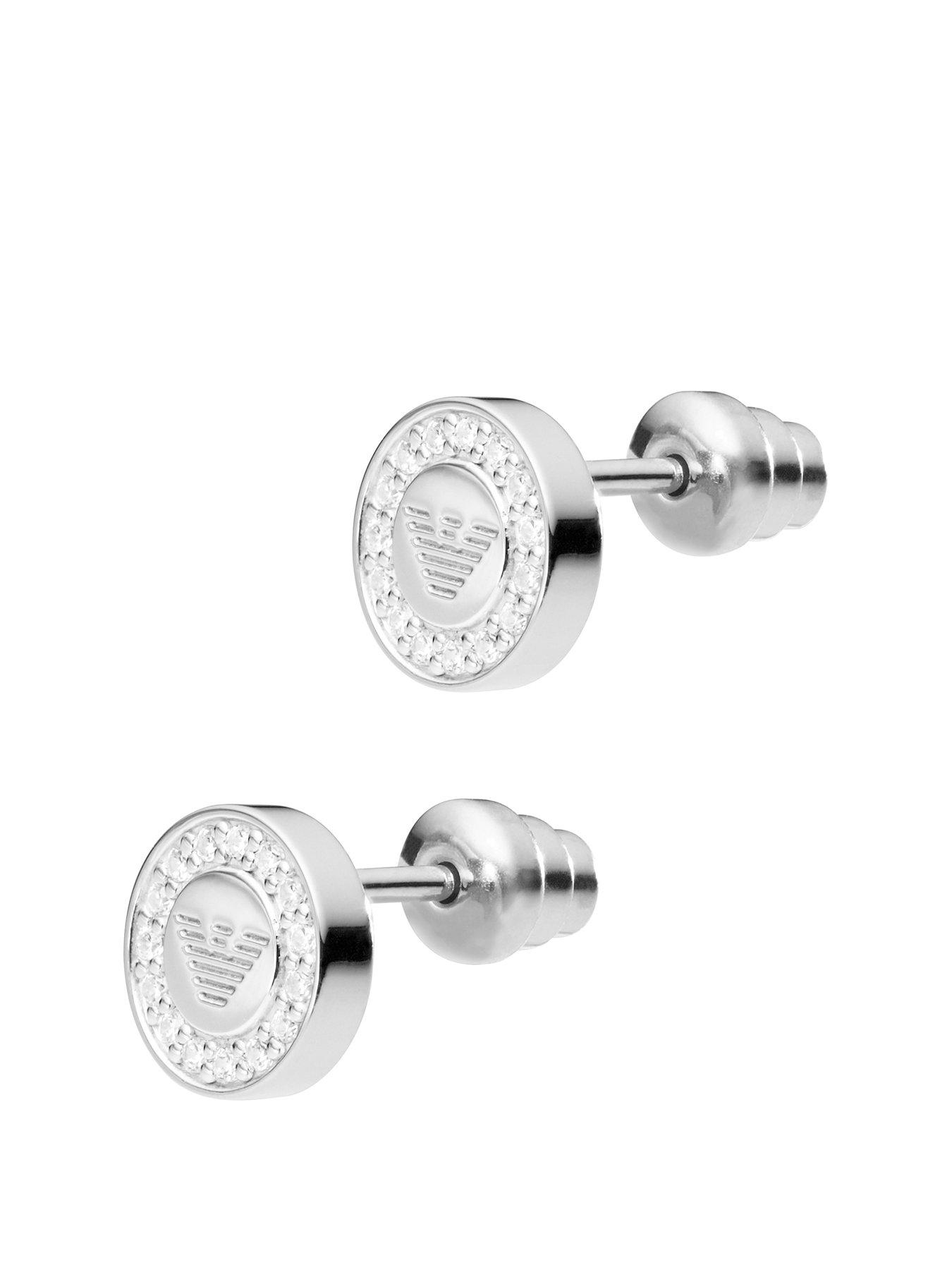 Emporio Armani Ladies Stud Earrings Sterling Silver 